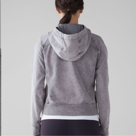 Lululemon Women's Loop Back Hoodie Acid Rubber Dye Magnum Sz 10 Full Zip Jacket - Picture 2 of 14